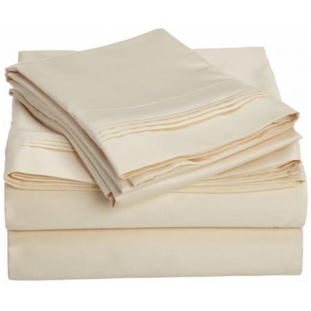 Impressions By Luxor Treasures Egyptian Cotton 1000 Thread Count Solid Sheet Set Queen-Ivory 1000QNSH SLIV